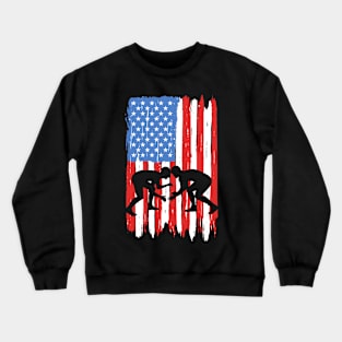 American Flag Wrestling Graphic Crewneck Sweatshirt